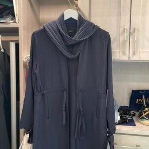 MAAC long cardigan/coat with attached scarf.